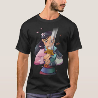 Disney Mulan Anime Half Girl Half Warrior Premium T-shirt