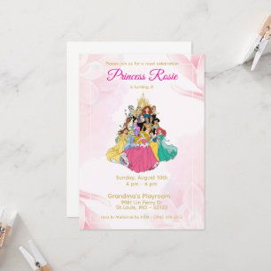 Disney Princess verjaardagsuitnodiging Kaart