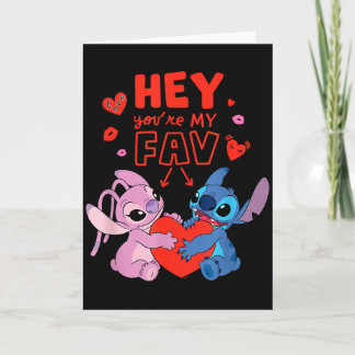 Disney Stitch & Angel Hey You’re My Fav Love V Kaart