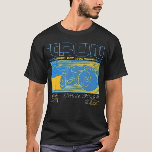 Disney Tron Est 1982 Light Cycle Futuristic Schema T-shirt (Voorkant)