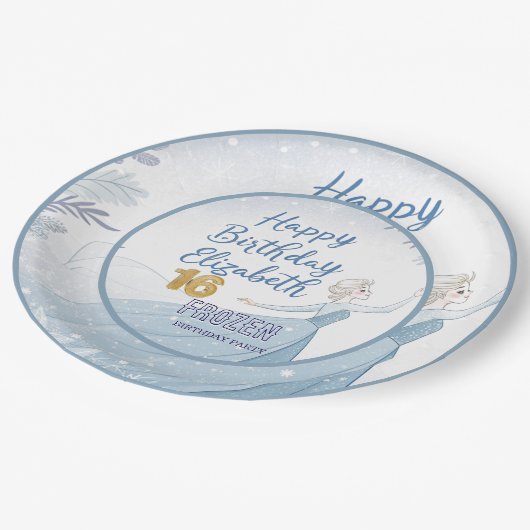 Disney's Frozen Elsa Birthday personalize name Pap Papieren Bordje (Gekanteld)