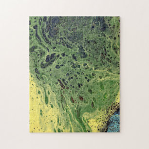 Disparaître 3 Jaune Vert Gras Abstrait Puzzle