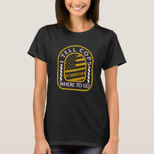 Dispatcher 911 ik vertel Cops waar ik de gele lijn T-shirt