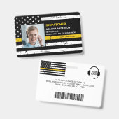 Dispatcher Aangepaste foto bar code dunne gouden l Badge (Voor- en achterkant)