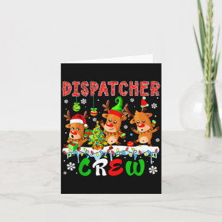 Dispatcher Crew Drie Schattige Kerstman Elf Rendie Kaart