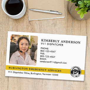 Dispatcher Custom Emergency Police Fire Foto Logo Visitekaartje