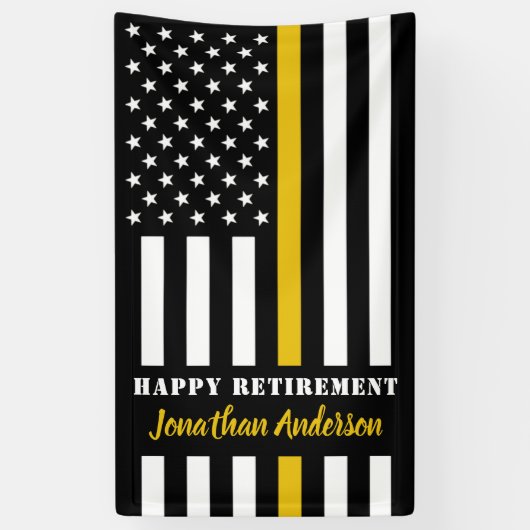 Dispatcher Gold Line Gefeliciteerd pensionering Spandoek (Verticaal)