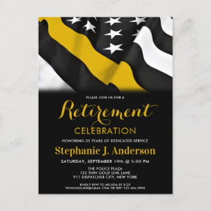 Dispatcher Thin Gold Line American Flag Retirement Briefkaart