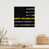 Dispatcher Thin Yellow Line Flag Poster (Keuken)