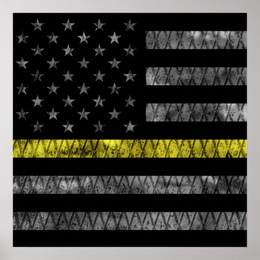 Dispatcher Thin Yellow Line Flag Poster (Voorkant)