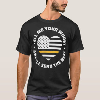 Dispatcher Thin Yellow Line US Flag Heart Dispatch T-shirt