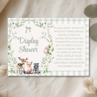 Display Babyborrel Bosdieren Baby Shower Informatiekaartje