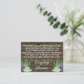 Display Douche Gedicht Gift Label Rustieke Succule Informatiekaartje (Staand voorkant)