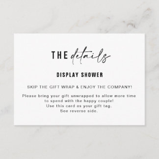 Display Douche Insert & Gift Tag | Medium Informatiekaartje