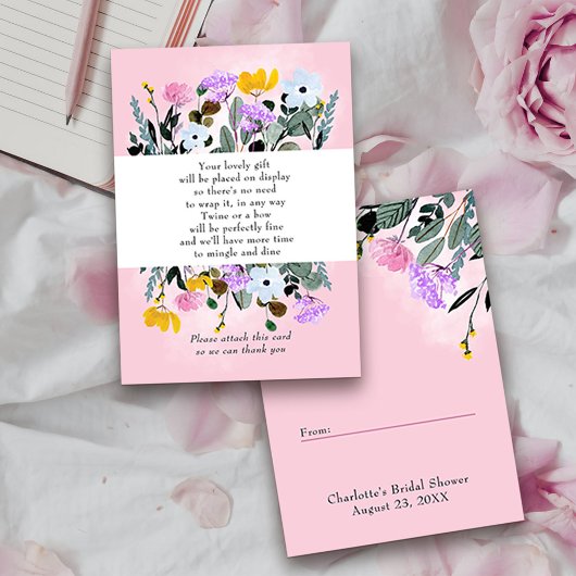 Display Douche Pretty Wildflower Gazon Cadeau Labe Informatiekaartje