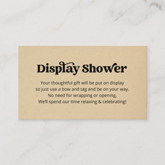 Display douche uitnodiging invoegen informatiekaartje (Voorkant)