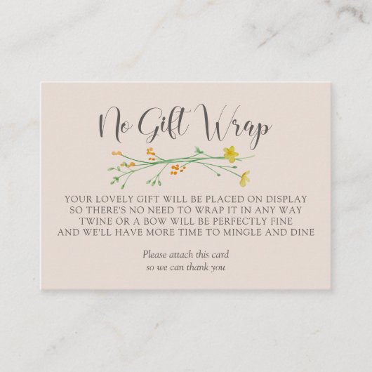 Display Douche Wildflower Charm Geen cadeauverpakk Informatiekaartje (Voorkant)