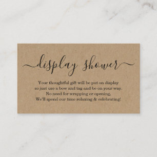Display Shower Insert for Invitation Rustic Kraft Informatiekaartje