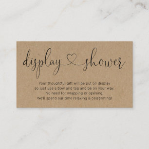 Display Shower Insert for Invitation Rustic Kraft Informatiekaartje