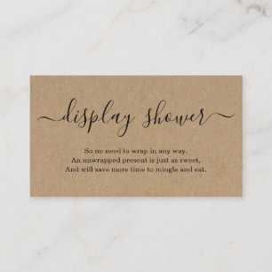 Display Shower Insert for Invitation Rustic Kraft Informatiekaartje