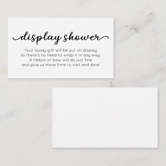 Display Shower-insteekkaart voor Baby shower Informatiekaartje (Voorkant / Achterkant)