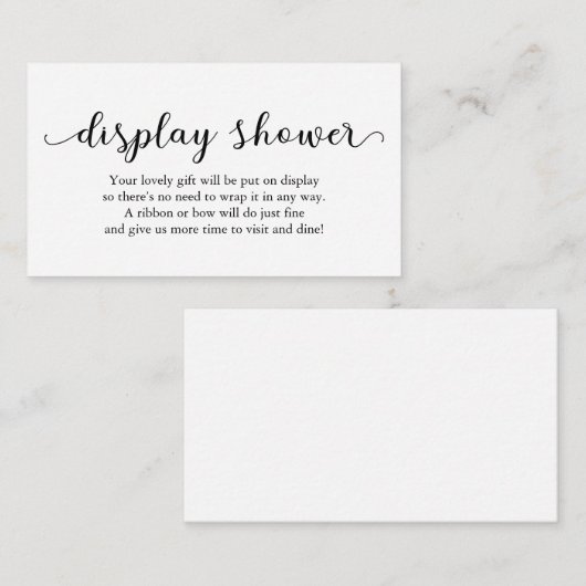 Display Shower-insteekkaart voor Baby shower Informatiekaartje (Voorkant / Achterkant)