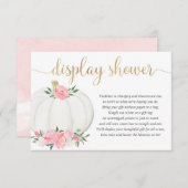 Display shower Pompoen roze gouden meisje baby sho Informatiekaartje (Voorkant / Achterkant)