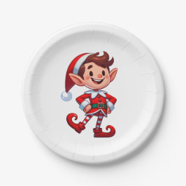 Disposable plate with a picture of elf papieren bordje