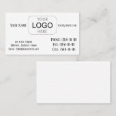 Disposition de carte de visite (Devant / Derrière)