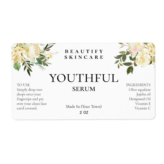 Disposition florale blanche douce Face Étiquettes  (Devant)