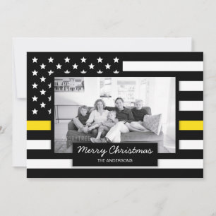 Disptacher Thin Gold Line American Flag Photo Card Feestdagenkaart