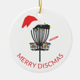 Disque Golf Santa Hat Noël Ornement en céramique