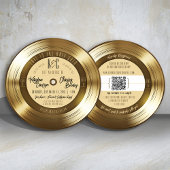 Disque vinyle doré Invitation de mariage unique vi
