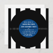 Disque vinyle rétro Invitations de fête d'annivers (Devant / Derrière)