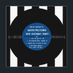 Disque vinyle rétro Invitations de fête d'annivers<br><div class="desc">Une façon nouvelle et unique d'envoyer vos invitations à une fête d'anniversaire ! Tout le texte par défaut peut être entièrement personnalisé avec vos propres formulations, et vous pouvez également modifier les polices, les tailles et les couleurs du texte. Cette invitation peut également être personnalisée pour s'adapter à toute autre...</div>