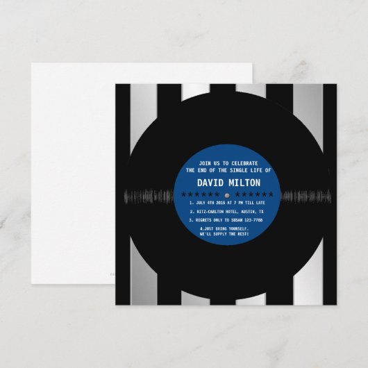 Disque vinyle rétro Invitations pour enterrement d (Devant / Derrière)