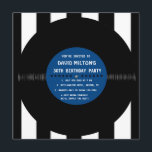 Disque vinyle rétro Invitations pour fête d'annive<br><div class="desc">Une façon originale et unique d'envoyer vos invitations à une fête d'anniversaire ! Tout le texte par défaut peut être entièrement personnalisé avec vos propres formulations, et vous pouvez également modifier les polices, les tailles et les couleurs du texte. Cette invitation peut également être personnalisée pour s'adapter à toute autre...</div>