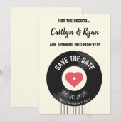 Disque Vinyle Rétro Save the Date – Amoureux de Mu (Devant / Derrière)