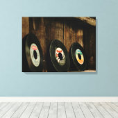 Disques vinyles rétro sur toile (Insitu (Plancher de Bois))