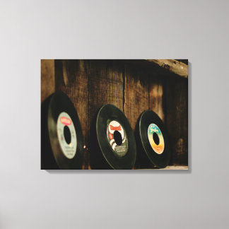 Disques vinyles rétro sur toile