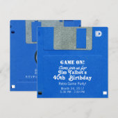 Disquette Invitation Anniversaire du jeu Retro Per (Devant / Derrière)