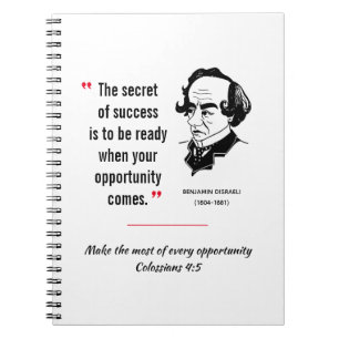DISRAELI citeert SUCCESS OPPORTUNITY Inspirerend Notitieboek