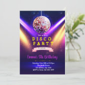 Disro-disco-dansuitnodiging Kaart (Staand voorkant)
