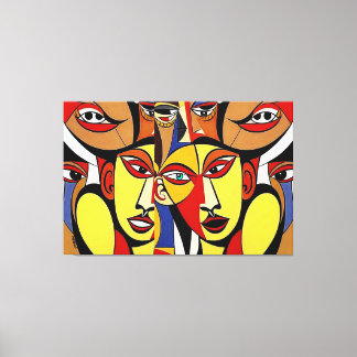 Dissentients, kubisme kunst canvas afdruk