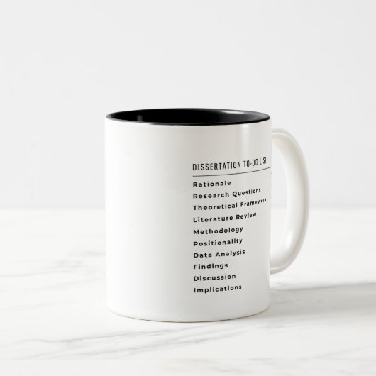 Dissertatie to-do lijst mok (Voorkant rechts)