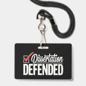 Dissertatie Verdedigd PhD-Afstuderen Afstuderen Badge (Voorzijde met lanyard)
