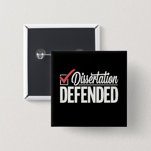Dissertatie Verdedigd PhD-Afstuderen Afstuderen Vierkante Button 5,1 Cm (Voorkant /achterkant)