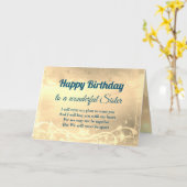 Distance Bonne carte de soeur anniversaire (Fleur jaune)
