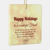 Distance Joyeux Vacances Ami Ornement en céramique (Droite)