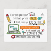 Distance Learning Student Encouragement Carte post (Devant)